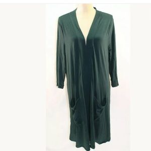 Hunter Green Three-Quarter Sleeve Slouchy Pocket